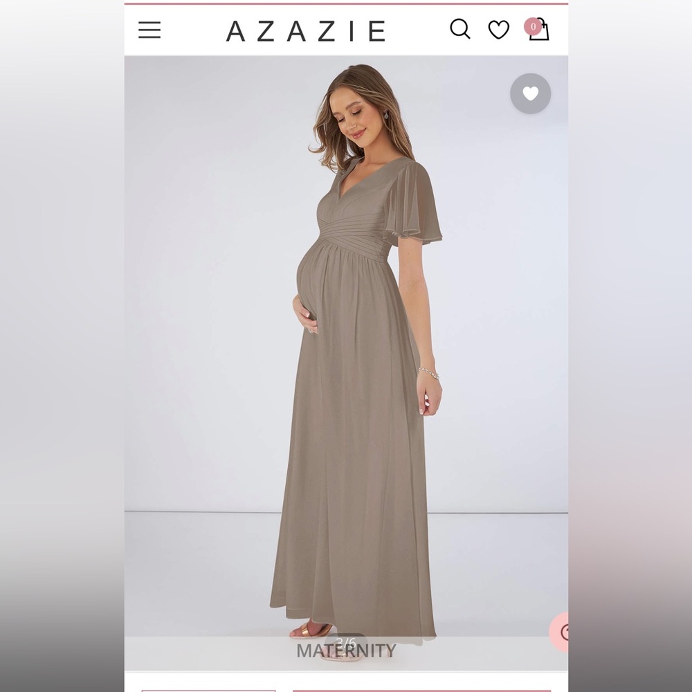 Azazie taupe maternity bridesmaid dress